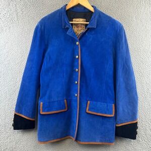 Vintage Frontier Collection Suede Blazer Blue  Buttons Western Style Women XL